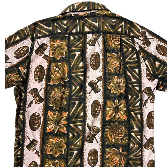 60s 70s Vintage Ui-Maikai Hawaiian Shirt Pointed Collar Tropical Tiki Print. - Picture 4 of 7